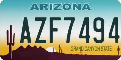 AZ license plate AZF7494