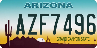 AZ license plate AZF7496