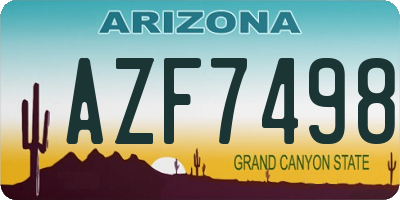 AZ license plate AZF7498