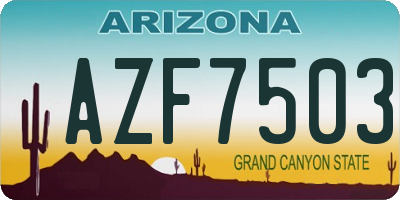 AZ license plate AZF7503