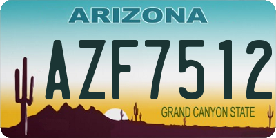 AZ license plate AZF7512