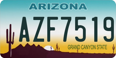 AZ license plate AZF7519