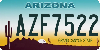 AZ license plate AZF7522