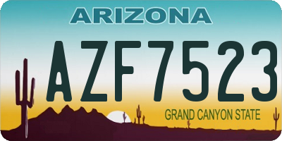 AZ license plate AZF7523