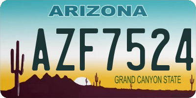 AZ license plate AZF7524