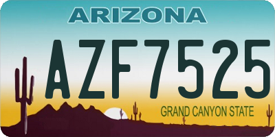 AZ license plate AZF7525