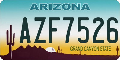AZ license plate AZF7526