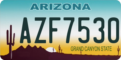 AZ license plate AZF7530