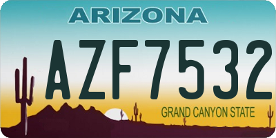 AZ license plate AZF7532