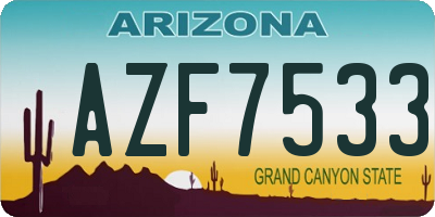 AZ license plate AZF7533