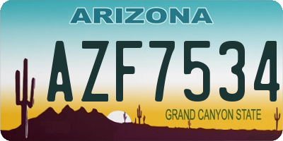 AZ license plate AZF7534