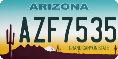 AZ license plate AZF7535