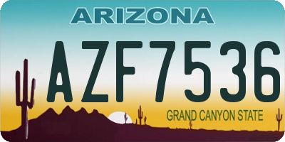 AZ license plate AZF7536