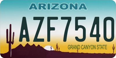 AZ license plate AZF7540