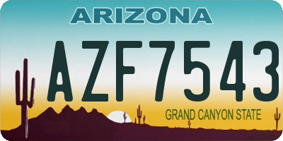 AZ license plate AZF7543