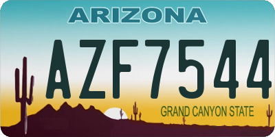 AZ license plate AZF7544