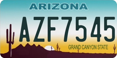 AZ license plate AZF7545