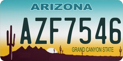 AZ license plate AZF7546