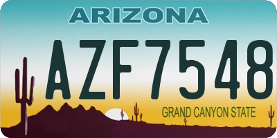 AZ license plate AZF7548