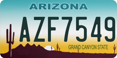 AZ license plate AZF7549