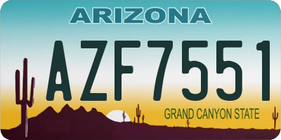AZ license plate AZF7551