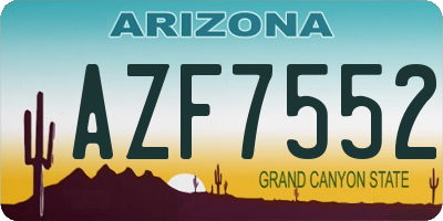 AZ license plate AZF7552
