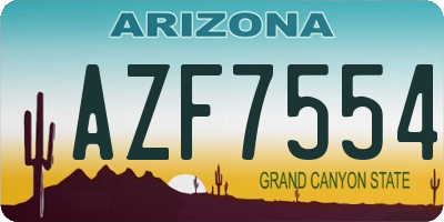 AZ license plate AZF7554
