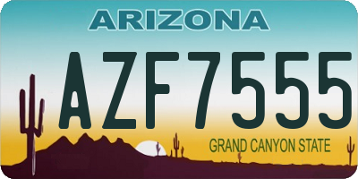 AZ license plate AZF7555