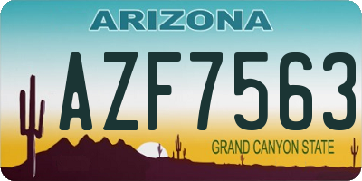AZ license plate AZF7563