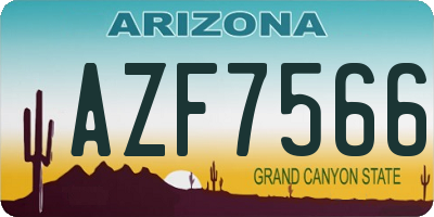 AZ license plate AZF7566