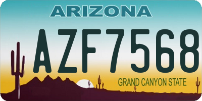 AZ license plate AZF7568