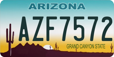 AZ license plate AZF7572