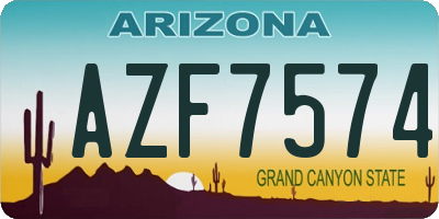 AZ license plate AZF7574