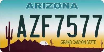 AZ license plate AZF7577