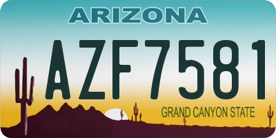 AZ license plate AZF7581