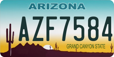 AZ license plate AZF7584
