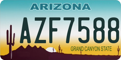 AZ license plate AZF7588