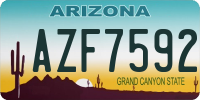 AZ license plate AZF7592