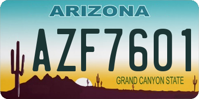 AZ license plate AZF7601