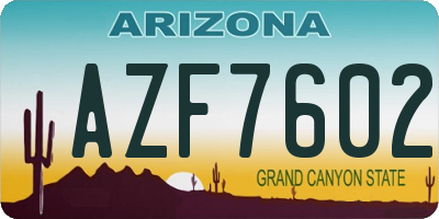 AZ license plate AZF7602