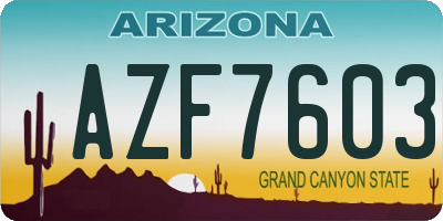 AZ license plate AZF7603