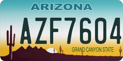 AZ license plate AZF7604