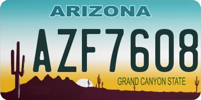 AZ license plate AZF7608