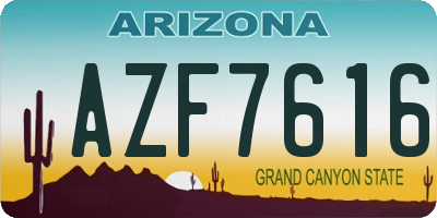 AZ license plate AZF7616
