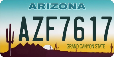 AZ license plate AZF7617