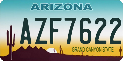 AZ license plate AZF7622