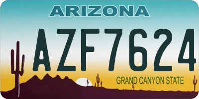 AZ license plate AZF7624