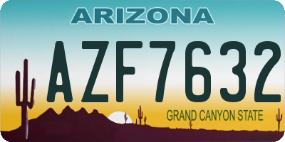 AZ license plate AZF7632