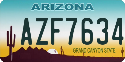 AZ license plate AZF7634