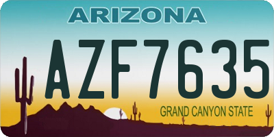AZ license plate AZF7635